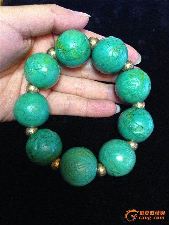 出土带雕工老松石