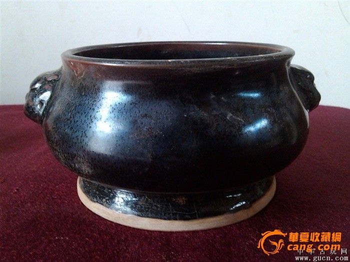 钧窑红香炉图片,圆形香炉,宋钧窑_大山谷图库