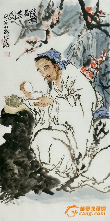 三尺国画人物-茶圣陆羽品茗