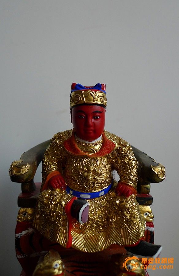 25厘米 精品漆线雕 樟木雕 三层底座 广泽尊王 郭圣王