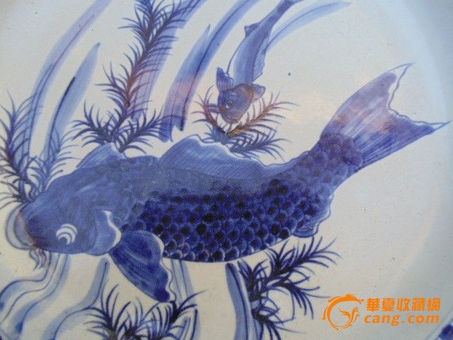 青花锦鲤盘_青花锦鲤盘价格_青花锦鲤盘图片_来自藏友古月轩收藏_陶瓷