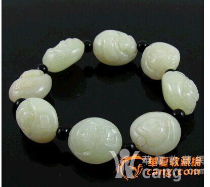 正品和田玉八仙手链 白玉八仙头手串八面玲珑保平安送证
