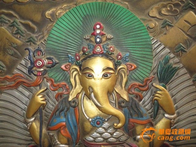 鎏金唐卡象神