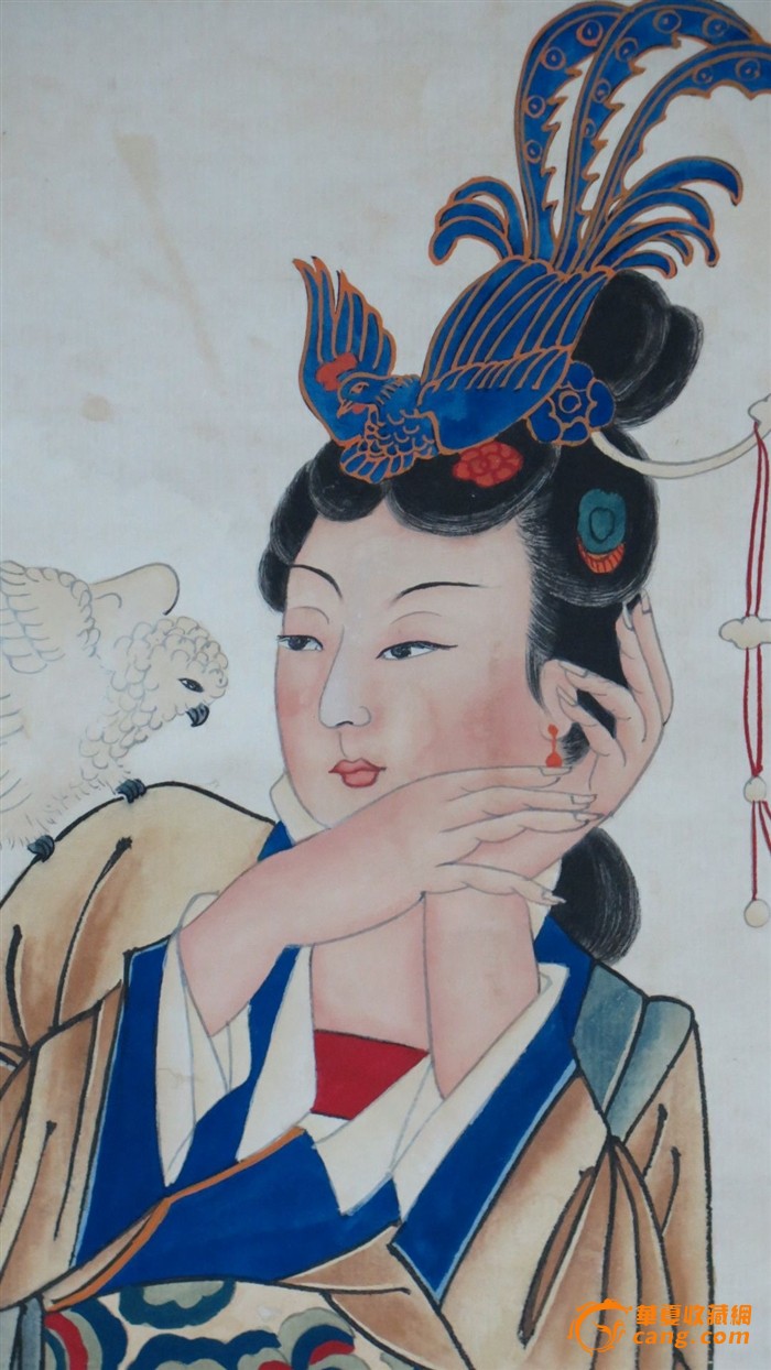 张大千古代美女图立轴图片_来自藏友便宜了_字画_地摊交易_华夏收藏网