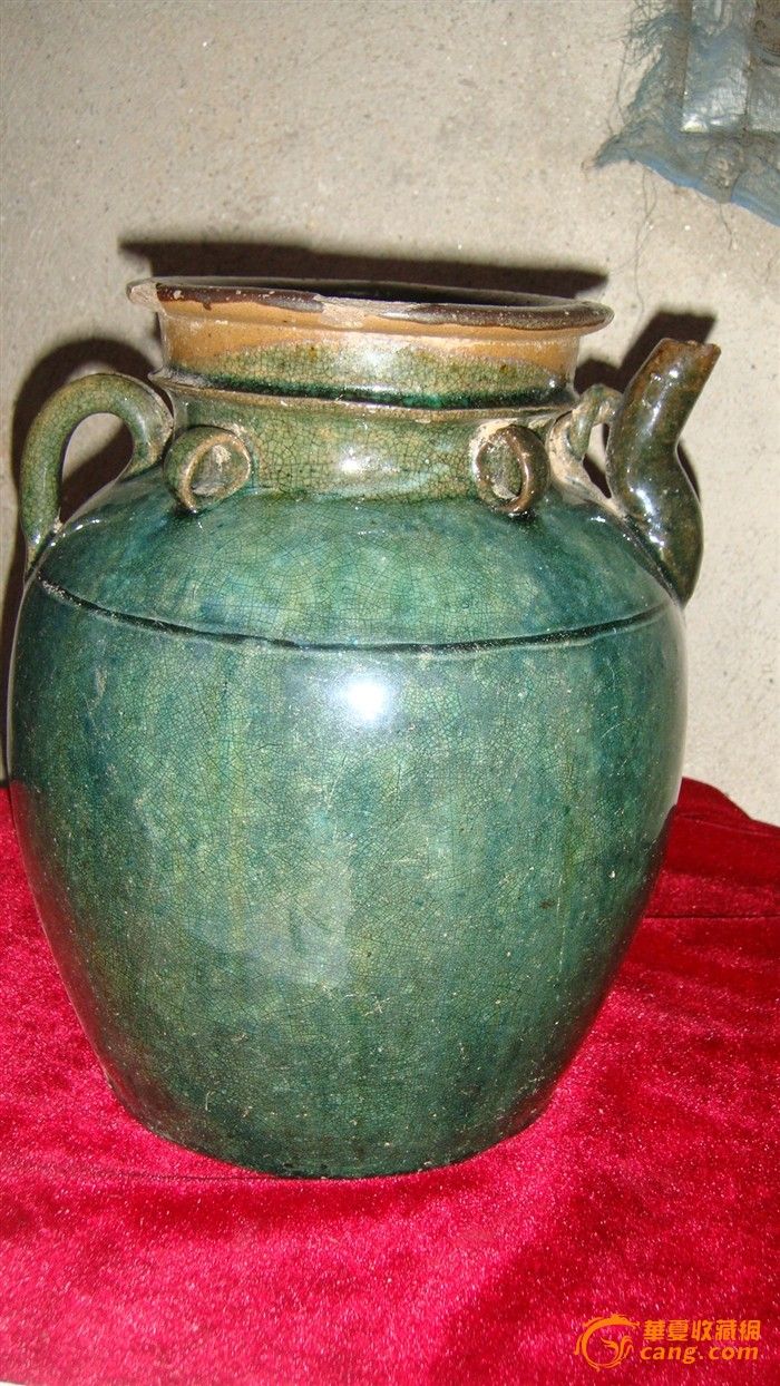 长沙窑绿釉穿带壶13