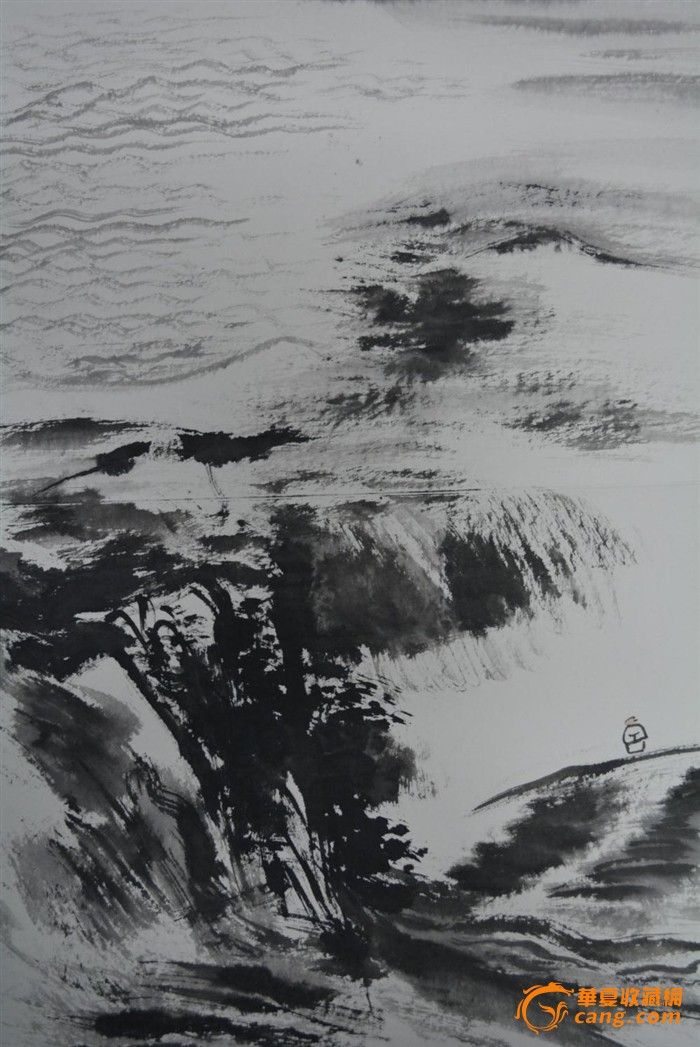 张大石头山水册页