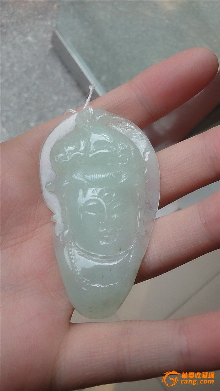 冰种翡翠观音牌子